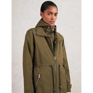 REISS Alizeh Removable-Hood Parka Rain Coat